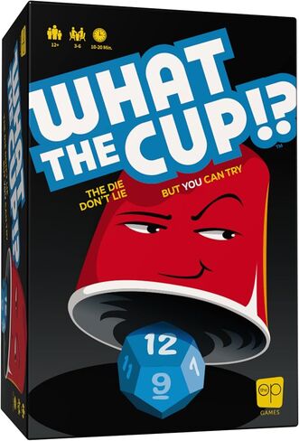 USAOPOLY What The Cup!? | Social Bluffing Dice Game | Featuring Handheld Dice Cups & D12 Dice | Spy, Swap, Steal The Winning Cup | 3-6 Players, Ages 12+ in Saudi Arabia