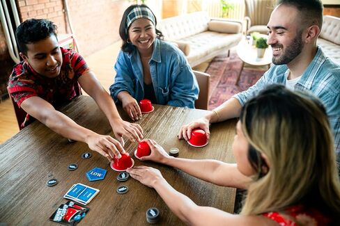 USAOPOLY What The Cup!? | Social Bluffing Dice Game | Featuring Handheld Dice Cups & D12 Dice | Spy, Swap, Steal The Winning Cup | 3-6 Players, Ages 12+ in Saudi Arabia