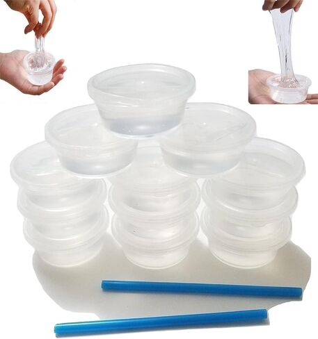 12 عبوة من معجون الطين الشفاف الكريستالي، إبداعي، DIY، لعبة رائعة لأي هدية، هدية، عيد ميلاد. مجموعة ألعاب سلايم غير لزجة، تخفف التوتر، فائقة النعومة واسفنجية للأطفال والكبار - شفافة وشفافة in Kuwait