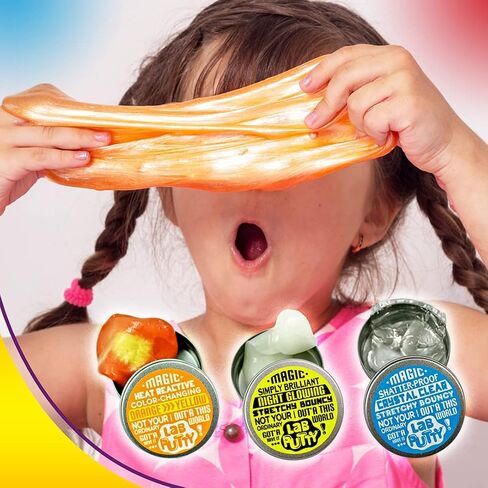 مجموعة سلايم من JA-RU Lab Putty Bundle (عبوة فيدجيت 2، 6 وحدات) ألعاب نطاطة متغيرة اللون، معجون مغناطيسي، سلايم يتوهج في الظلام، سلايم شفاف. لعبة المعجون العلاجي لتخفيف التوتر. لعبة حسية. 9580-2ص in Kuwait