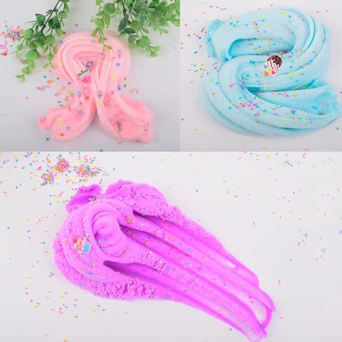 مجموعة مكونة من 4 عبوات من السلايم السحابي، لوازم سلايم صغيرة معطرة للأطفال، لعبة تخفيف التوتر لتعليم الأطفال، هدايا الحفلات، أفضل هدية عيد ميلاد in Kuwait