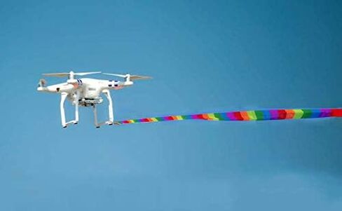 Double Fun 2 x 32 Feet (10M) Long Eye Catching Rainbow Tail for RC Drone, Kite, Air Show, Aerobatic Flight in Saudi Arabia