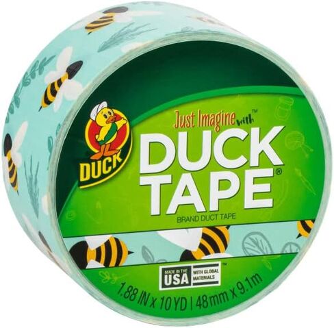 شريط لاصق مطبوع من ماركة Duck [المطبوعات والأنماط]: 1.88 بوصة × 30 قدمًا (النحل النباتي) in Kuwait