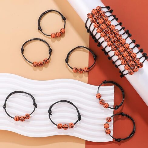 CHRIMISS 40 قطعة من أساور الحفلات الرياضية المفضلة مع خرز البيسبول وهدايا الحفلات الرياضية وأساور ملهمة قابلة للتعديل in Kuwait