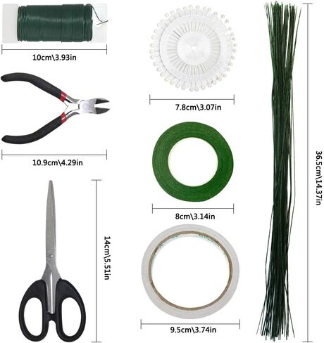 Floral Arrangement Kit, SourceTon 14 Flower Tools Include Floral Tapes Floral Garden Wire Cutter 22-Gauge Paddle Wire Sewing Needles in Saudi Arabia