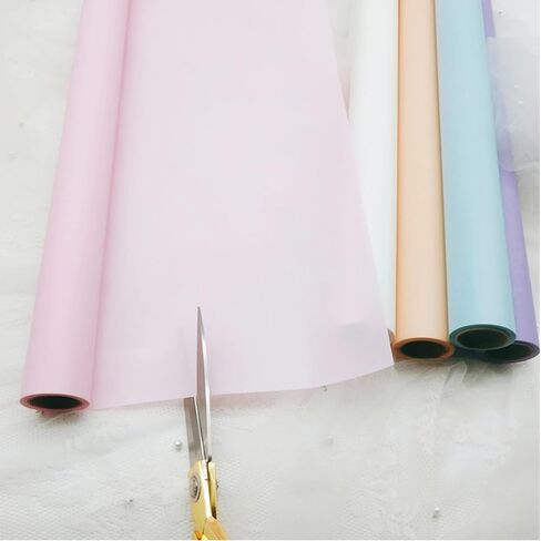 ورق تغليف الزهور بلون خالص، 1 لفة من لوازم الزهور المقاومة للماء، ورق تغليف الزهور للزهور الطازجة، الحرف اليدوية اليدوية، 22.8 بوصة × 65.6 قدم (شاي الحليب) in Kuwait