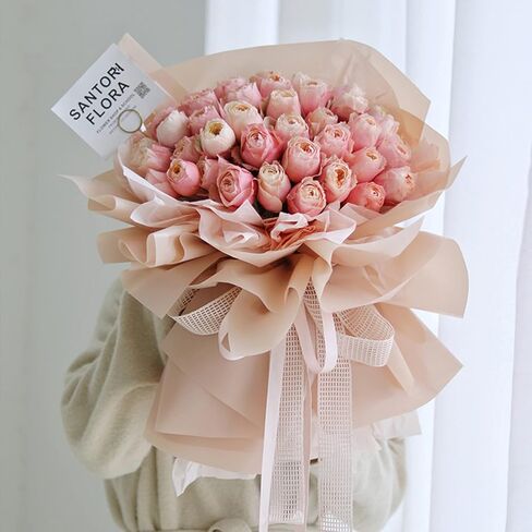 ورق تغليف الزهور بلون خالص، 1 لفة من لوازم الزهور المقاومة للماء، ورق تغليف الزهور للزهور الطازجة، الحرف اليدوية اليدوية، 22.8 بوصة × 65.6 قدم (شاي الحليب) in Kuwait