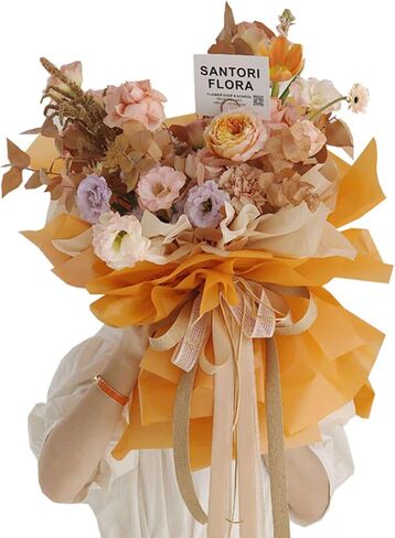 ورق تغليف الزهور بلون خالص، 1 لفة من لوازم الزهور المقاومة للماء، ورق تغليف الزهور للزهور الطازجة، الحرف اليدوية اليدوية، 22.8 بوصة × 65.6 قدم (شاي الحليب) in Kuwait