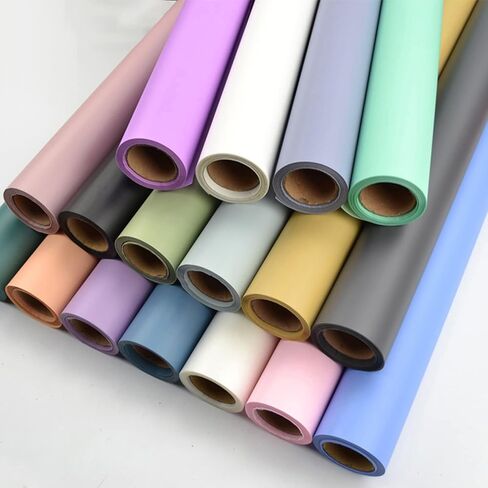 ورق تغليف الزهور بلون خالص، 1 لفة من لوازم الزهور المقاومة للماء، ورق تغليف الزهور للزهور الطازجة، الحرف اليدوية اليدوية، 22.8 بوصة × 65.6 قدم (شاي الحليب) in Kuwait