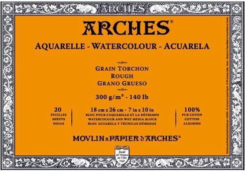 Arches Watercolor Blocks 140 lb Rough 7"" x 10"" (20 Sheets) in Saudi Arabia