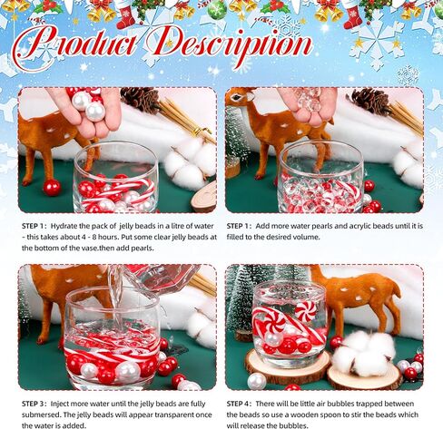 أكثر من 10000 مجموعة حشو مزهرية عائمة يمكنك صنعها بنفسك، حشو مزهرية عيد الميلاد، بما في ذلك 10000 قطعة من خرز جل الماء، 80 قطعة لؤلؤ، 50 قطعة ندفة ثلج لديكورات حفلات عيد الميلاد والمهرجانات in Kuwait