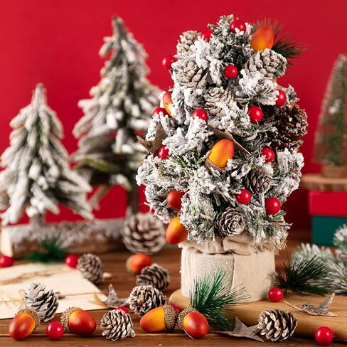 اتش تي زد ان اتش اكس تي مجموعة من 110 قطعة من مخاريط الصنوبر الاصطناعية، لوازم صنع اكليل الكريسماس، اكواز صنوبر طبيعي مزيف للشتاء والبلوط والتوت الاحمر والنجوم وابر الصنوبر لتزيين طاولة الكريسماس in Kuwait