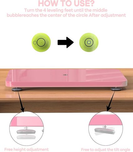 Resin Leveling Table for Epoxy Resin & Art, 16" x 12" Adjustable Resin Table with Silicone Mat Acrylic Leveling Board for Resin Molds, Waves, Epoxy DIY Art Supplies,Acrylic Pouring（Pink） in Kuwait