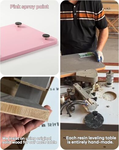 Resin Leveling Table for Epoxy Resin & Art, 16" x 12" Adjustable Resin Table with Silicone Mat Acrylic Leveling Board for Resin Molds, Waves, Epoxy DIY Art Supplies,Acrylic Pouring（Pink） in Kuwait