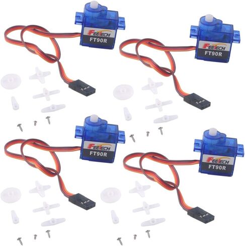 Stemedu 4 Sets Digital Servo Feetech FT90R 360 Degree Continuous Rotation Micro RC Servo with Wheel for Micro:bit Robot 6V 1.5KG in Saudi Arabia