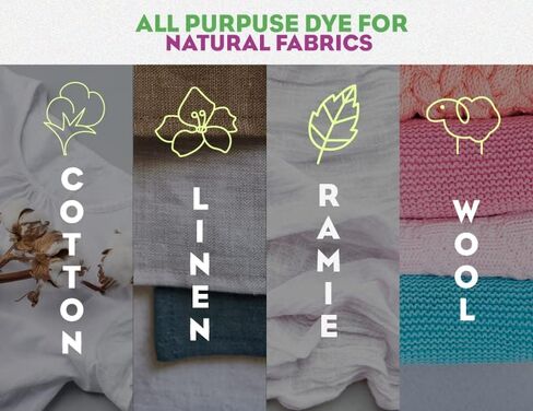 Qualia All Purpose Powder Fabric Dye, Easy to Use Dye for Natural Fabrics: Cotton, Wool, Silk, Wood, & Linen, Ultra Concentrated Colors, Color Mix, 16 Pack in Saudi Arabia