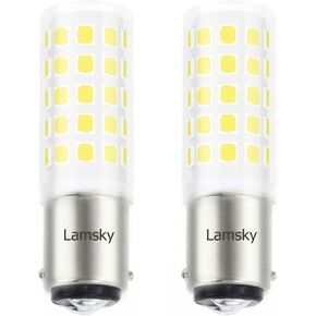 لمبة Lamsky BA15D LED، لمبة ماكينة الخياطة بقاعدة حربة مزدوجة الاتصال، 5 وات أبيض دافئ 2700 ك 50 وات استبدال هالوجين، تيار متردد 110 فولت/220 فولت، لمبة إضاءة لآلة الخياطة، نوع حربة يستبدل عبوتين