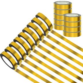 9 Rolls Gold Metallic Washi Mirror Tape, DIY Gold Graphic Art Tape, Self Adhesive Metalized Polyester Film Tape,for Crafts Decoration and Gifts Wrapping