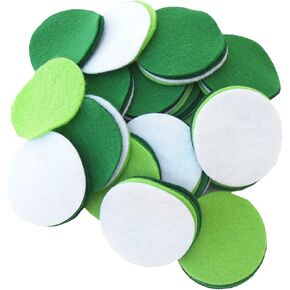 Playfully Ever After Green, Dark Green, Light Green & White Craft Felt Circles (Mixed Size Pack - 56pc) in Saudi Arabia