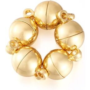 Craftdady 20 Sets 24K Gold Round Magnetic Clasps Magnet Converters Locking Clasps 14.5x8mm for Jewelry Bracelet Necklace Making Hole:1.6mm in Kuwait