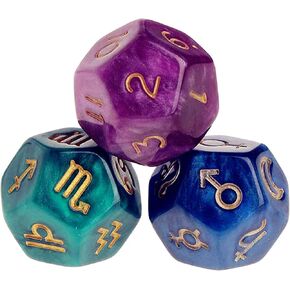 ZXUEZHENG 3 قطع من النرد الفلكي من اللؤلؤ الأكريليك متعدد الجوانب لإكسسوارات عرافة الكوكبة in Kuwait