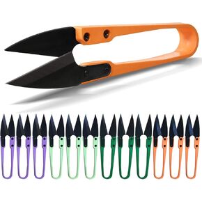 Anley 4" Sewing Scissors Set - Carbon Steel Trimming Nipper Yarn Lightweight Thread Cutter - Portable Mini Embroidery Clipper Stitching Snip for DIY, Household Supplies (12Pcs, Multicolor)