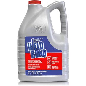 Weldbond Glue - Bonds Most Anything! 3L /101 oz Non-Toxic Adhesive Glue For Wood Tile Glass Craft Foam Fabric Stone Cement & Concrete & Any Other Porous Surfaces. No Fume Non-Flammable PVA Glue Gallon