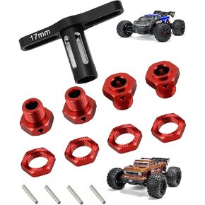 Aluminum 17mm Wheel Nuts & Wheel Hex Hubs & Wheel Wrench Upgrades Part for Arrma 1/10 Kraton 4X4 4S V2 BLX,Outcast 4X4 4S V2 BLX,Replace #AR310906#ARA310988,Black in Kuwait
