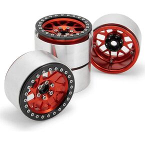 4PCS 2.2" RC Aluminum Beadlock Wheels w/Hubs for 1/10 RC Axial Wraith RR10 YETI SCX10 D90 TRX4 CC01 (BLACK) in Kuwait