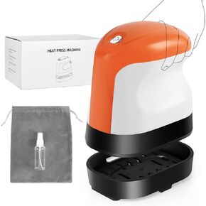 آلة ضغط حراري، مكبس حراري صغير مقاس 3.5 بوصة × 3.5 بوصة، مكاوي صغيرة ميلوس للقمصان والأحذية والقبعات والحرف اليدوية والمزيد، تتميز بـ 3 إعدادات للحرارة، لوحة تسخين مطلية بالسيراميك (برتقالي) in Kuwait