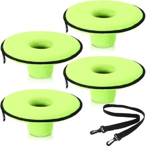 Floating Drink Holder 4 Pieces Neoprene Floating Cooler Inflatable Drink Holder Floating Coaster Pool Drink Holder for Pool Party Water Fun