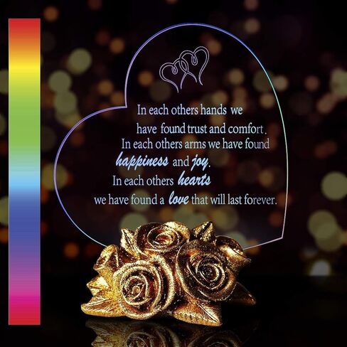 Giftgarden Sentimental Gift for Mom Christmas Mothers Day, Multi Color LED Cake Topper Heart Shaped Stuff with Beautiful Red Roses, Unique Present from Daughter Son Valentines Moms Gifts Birthday in Kuwait