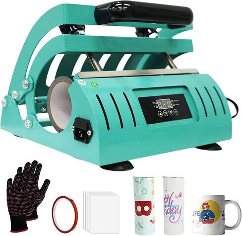 Tumbler Heat Press Machine 11-30OZ DIY Sublimation Tumbler Rotating Machine Portable Heat Press Machine Printers for Mugs Cups Tumblers Glass with Sublimation Blanks Heat Tape for Sublimation Press in Kuwait