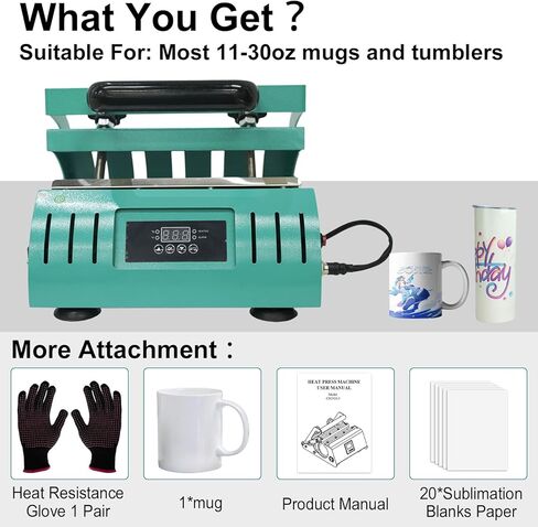 Tumbler Heat Press Machine 11-30OZ DIY Sublimation Tumbler Rotating Machine Portable Heat Press Machine Printers for Mugs Cups Tumblers Glass with Sublimation Blanks Heat Tape for Sublimation Press in Kuwait