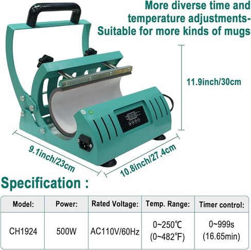 Tumbler Heat Press Machine 11-30OZ DIY Sublimation Tumbler Rotating Machine Portable Heat Press Machine Printers for Mugs Cups Tumblers Glass with Sublimation Blanks Heat Tape for Sublimation Press in Kuwait