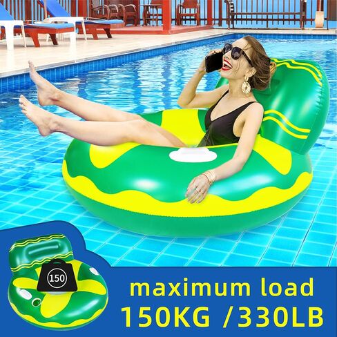 Pool Lounger Float for Adult, Float Hammock, mesh Bottom Pool Float, with Two Handle and a Big Cup Holder, Great for Chilling in The Pool. in Kuwait
