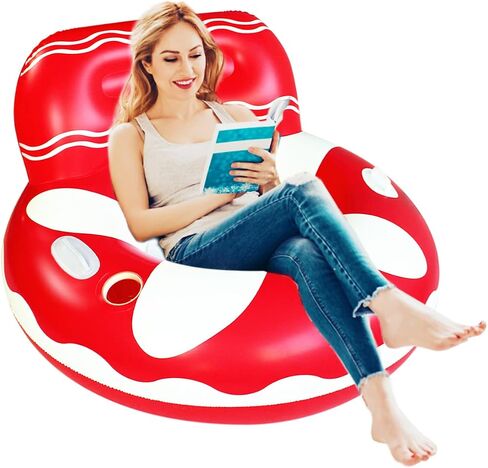 Pool Lounger Float for Adult, Float Hammock, mesh Bottom Pool Float, with Two Handle and a Big Cup Holder, Great for Chilling in The Pool. in Saudi Arabia