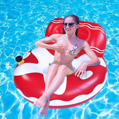 Pool Lounger Float for Adult, Float Hammock, mesh Bottom Pool Float, with Two Handle and a Big Cup Holder, Great for Chilling in The Pool. in Saudi Arabia