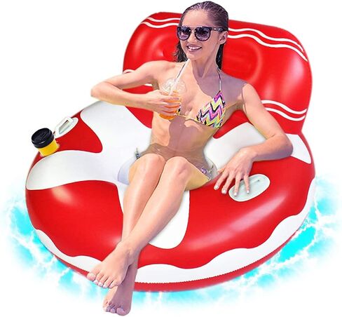 Pool Lounger Float for Adult, Float Hammock, mesh Bottom Pool Float, with Two Handle and a Big Cup Holder, Great for Chilling in The Pool. in Saudi Arabia