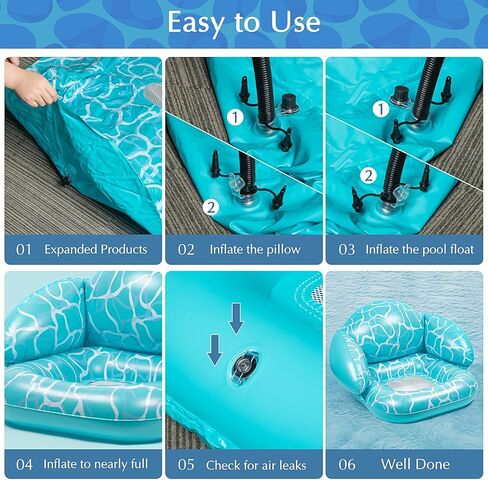 فيسلاير عوامات حمام سباحة قابلة للنفخ للبالغين شديدة التحمل 300 باوند، عوامة للبحيرة العائمة لحمام السباحة وحفلات الشاطئ الصيفية. in Kuwait