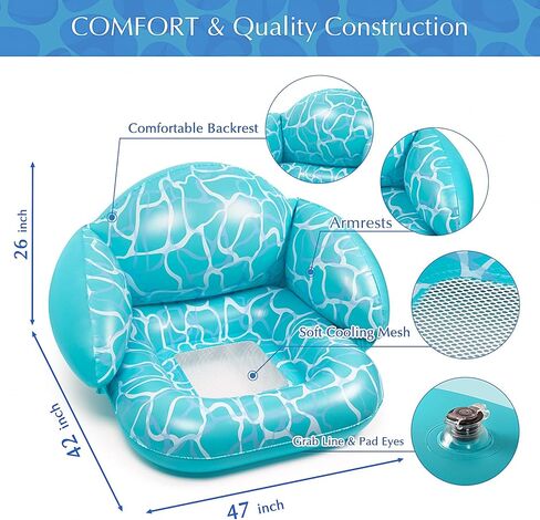 فيسلاير عوامات حمام سباحة قابلة للنفخ للبالغين شديدة التحمل 300 باوند، عوامة للبحيرة العائمة لحمام السباحة وحفلات الشاطئ الصيفية. in Kuwait