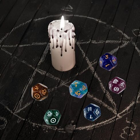 12 PCS Tarot Cards Dice D12 Astrological Dice Resin Pearl Constellation Sign 12-Sided Dice for Astro Divination Gaming Accessory in Kuwait