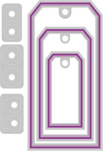 Sizzix Thinlits Die Set 6PK Framed Tags by Tim Holtz | 666065 | Chapter 4 2022 Wafer, Grey in Saudi Arabia