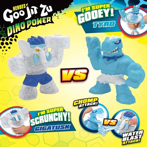 أبطال Goo Jit Zu Glow Shifters - Versus Pack، Ultraglow Tyro VS Shadowclaw Rock Jaw. واحدة مع تحول فريد من نوعه لغو يتوهج في الظلام. سحق النواة، مادة لزجة تتوهج في الظلام (42620) in Kuwait