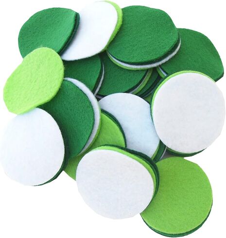 Playfully Ever After Green, Dark Green, Light Green & White Craft Felt Circles (Mixed Size Pack - 56pc) in Saudi Arabia