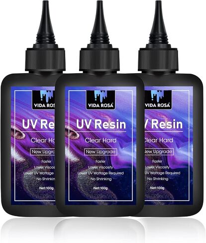 راتنجات الأشعة فوق البنفسجية 1 كجم - VIDA ROSA RESIN كريستال شفاف صلب لعلاج الأشعة فوق البنفسجية من راتنجات الإيبوكسي لصنع المجوهرات والمعلقات الفنية والأقراط والقلائد والأساور وإكسسوارات فن الأظافر، in Kuwait