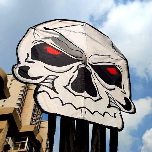 طائرة ورقية بتصميم هيكل عظمي للاطفال والكبار، سهلة التحليق، طائرة ورقية رائعة على شكل جمجمة للاطفال الصغار والمبتدئين in Kuwait