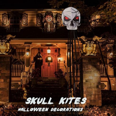 طائرة ورقية بتصميم هيكل عظمي للاطفال والكبار، سهلة التحليق، طائرة ورقية رائعة على شكل جمجمة للاطفال الصغار والمبتدئين in Kuwait