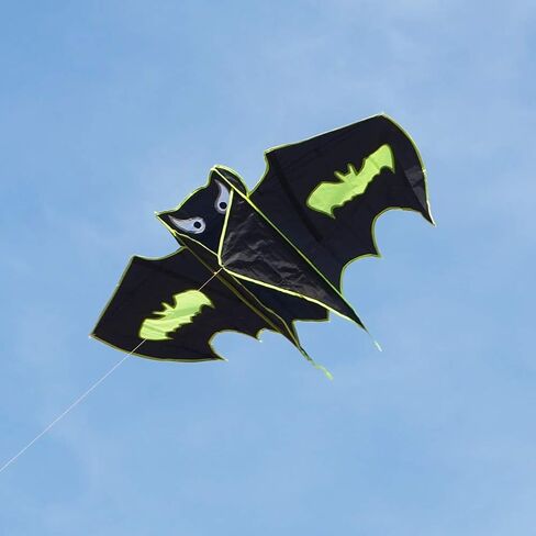 Besra 51inch Bat Kite Single Line Easy to Fly Animal Nylon Kite with Handle & Strings for Kids & Adults in Kuwait