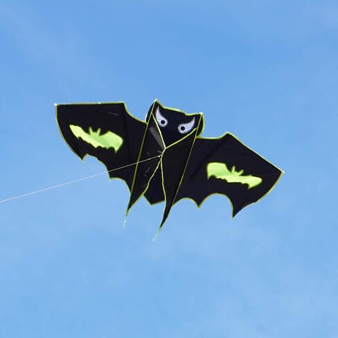 Besra 51inch Bat Kite Single Line Easy to Fly Animal Nylon Kite with Handle & Strings for Kids & Adults in Kuwait